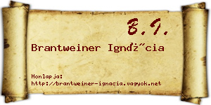 Brantweiner Ignácia névjegykártya